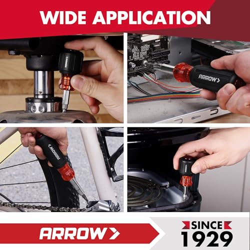 ARROW 2 PCS S2 Steel Screwdriver & Nut Driver Set, Standard & Stubby - size: 11-in-1 Standard & 5-in-1 Stubby, style: 2-Piece Set