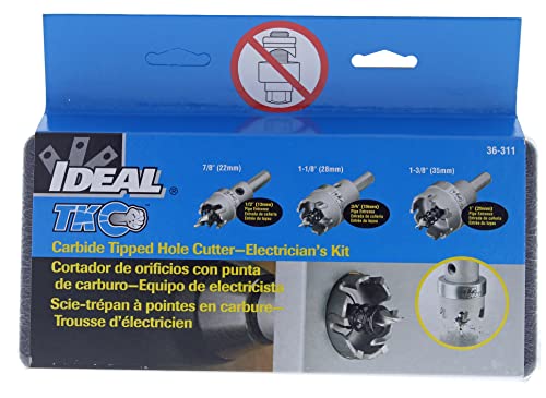 Ideal Electrical TKO Hole Cutter Kit, 36-311, 4-Pc Carbide Set