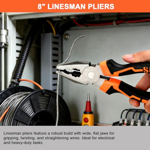 3-Piece 6 Inch Pliers Set | Needle Nose, Diagonal Cutting, Slip Joint Pliers, For Plumbing - size: 6 INCH