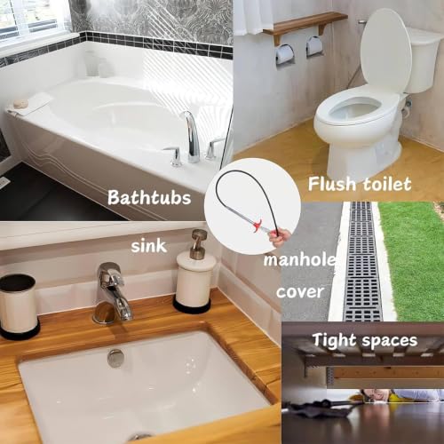 Drain Snake, Toilet Auger Hair Drain Clog Remover (116 inch) - style: 116 IN
