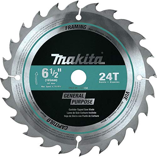 Makita T-01404 6-1/2" 24T Carbide-Tipped Circular Saw Blade, Framing - style: 24T