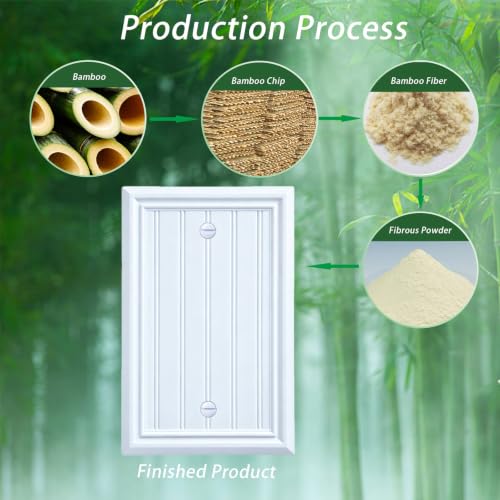 White Natural Material Switch Plates/Blank Wall Plate Covers (4-Pack) - size: Single Blank