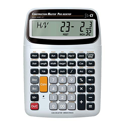 Calculated Industries 44080 Construction Master Pro-Desktop Advanced Construction Math Feet-Inch-Fraction Calculator with Trig Tool for Architects, Estimators, Contractors, Builders and Remodelers - style: Desktop