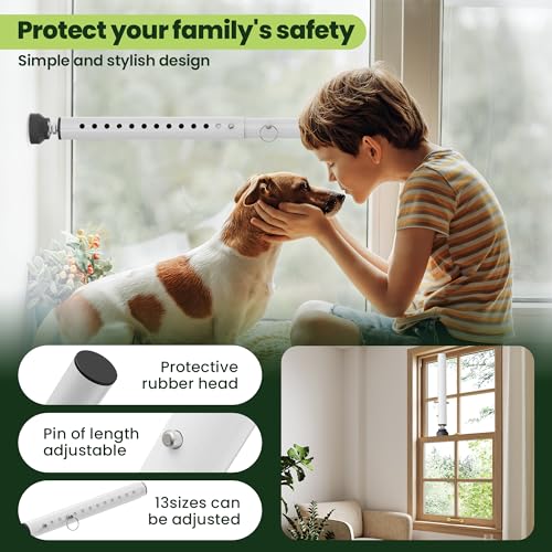 Small Adjustable Window Security Bar, 11-18 Inch, White, 4 Pack - color: White - 4 Pack