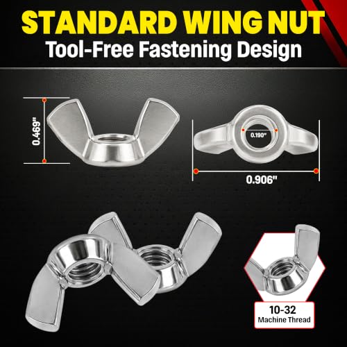 Chenango Supply 10-32 Stainless Wing Nuts
