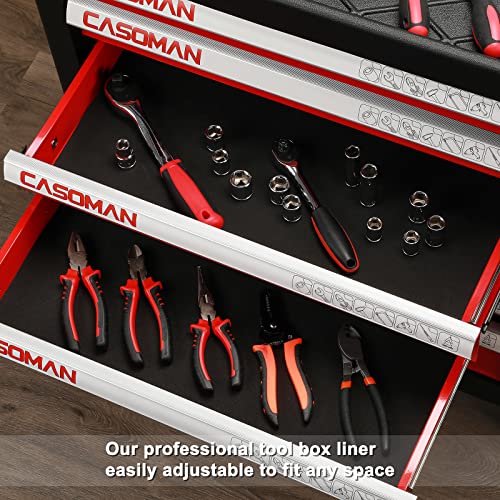 CASOMAN Professional Tool Box Liner and Drawer Liner - 24 inch (Wide) x 24 feet (Long), Non-Slip,Easy Cut, Black - size: 24"W x 288"L