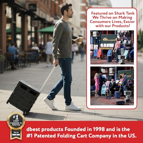 dbest Products Quik Cart Pro Collapsible Rolling Crate on Wheels - Black - color: Black, style: Pro