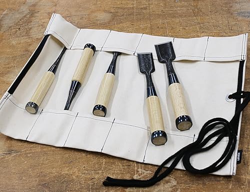 KAKURI Japanese Wood Chisel Set 5-Piece for Woodworking, Yellow Steel #2