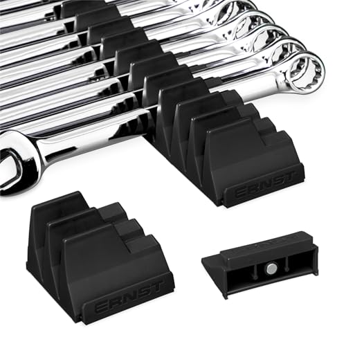 Ernst Manufacturing Wrench Pro - Modular Wrench Organizer for 20 Tools with Magnetic Base (Patented) - Made in the USA - color: Black