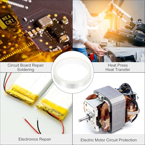 uxcell Clear Heat Tape, 1 Roll 20mmx33m 108ft High Temperature Heat Resistant Tape for Sublimation,Heat Vinyl Press,Heat Transfer, Circuit Board, No Residue - color: Clear, size: 20mmx33m