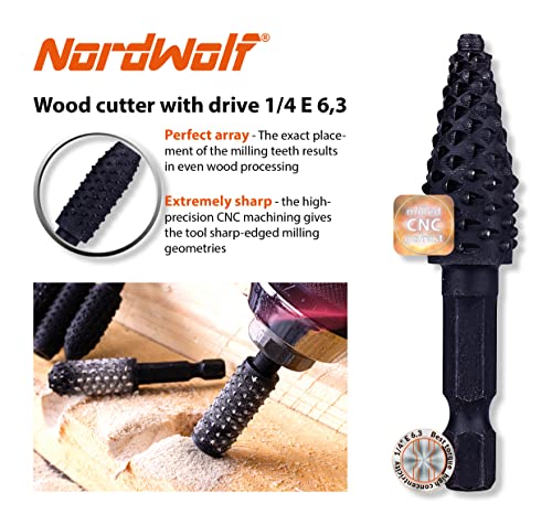 10PCS Rotary Burr Wood Carving Rasp Files Set with 1/4" Hex Shank - size: 1/4" Hex Shank (10 Pcs)
