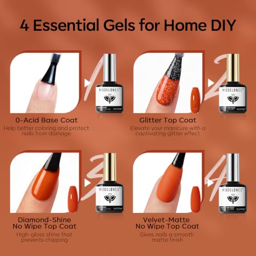 modelones Gel Nail Polish Set Color Changing 28 Colors Primer Top Base Coat - color: A0-Winter Color Changing