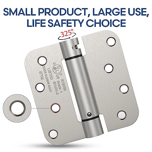 2 Pack 4 Inch Self Closing Door Hinges, Satin Nickel - color: Satin Nickel, size: 4" (2 Pack)