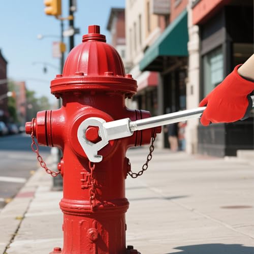 Hedume Heavy Duty Adjustable Hydrant Wrench, Fits 1-1/2" to 6" Bolt Head Sizes, Fire Equipment Hydrant Wrench for Loosening Caps and Opening Valves, Tightening Nuts, Pipes