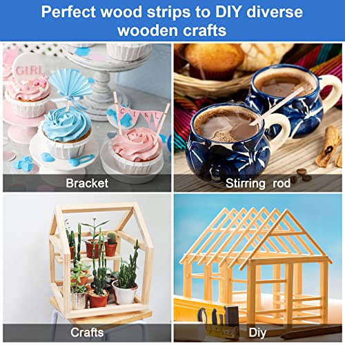 120Pcs Balsa Wood Sticks 1/8 x 1/8 x 12 inch Wood Strip Square Wooden Dowel - color: 12” X 1/8” X 1/8” 120Pcs