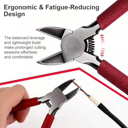 5 Pcs 5" & 5 Pcs 6" Precision Wire Cutters Spring Loaded Flush Cutters Sharp Side Cutter Clippers Diagonal Cutting Pliers for Jewelry Making, Crafts, Electronics, Zip Ties