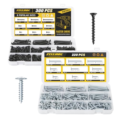 Truss Head Black Wood Screws Assortment Kit and Drywall Screws Assortment Kit
