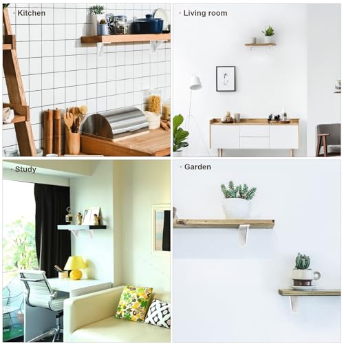 White Shelf Brackets 3 x 4 Inch, Wall Mounted Small Shelf Bracket 4Pack - size: 3x4inch-white