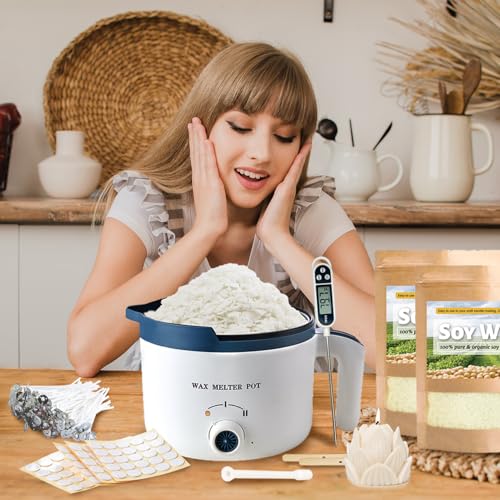 3lbs Soy Wax Melt Making Kit with Electric Wax Melting Pot - size: Wax Melting Pot 5pcs
