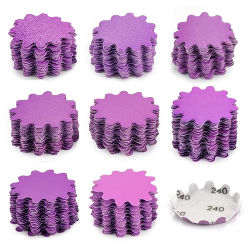 MAXMAN 2" Sanding Discs, 80-800 Grit Flex Edge Sandpaper, for Drill/Bowl | 80Pcs Wet/Dry Sand Paper, Hook and Loop Sanding Discs, Wavy Sand Paper, for Drill Sanding Attachments, Edge Sanding Tools - style: 80-800 Grit