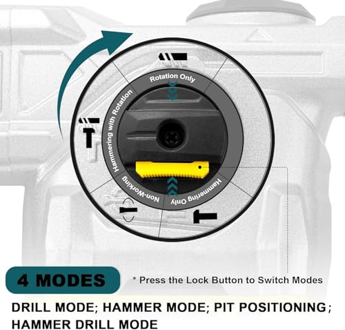 Enventor Rotary Hammer Drill with Safety Clutch, 13 A, 1-1/4 Inch SDS-Plus