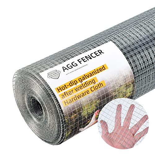 AggFencer 24inch x 100ft Hardware Cloth 1/2 inch Chicken Wire Fencing 19Ga - size: 1/2in 24in x 100ft