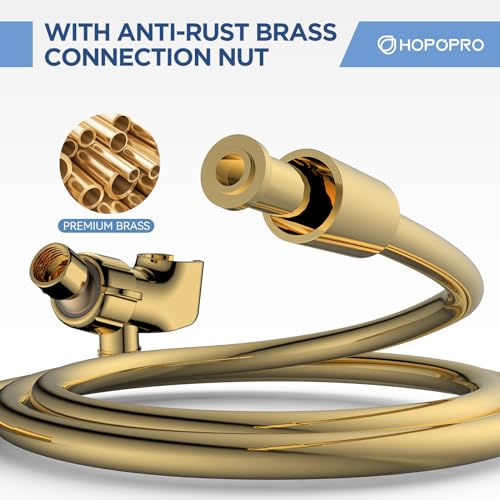 HOPOPRO High Pressure Handheld Shower Head Set with 6 Shower Settings, Gold - color: Gold, style: 6 Modes