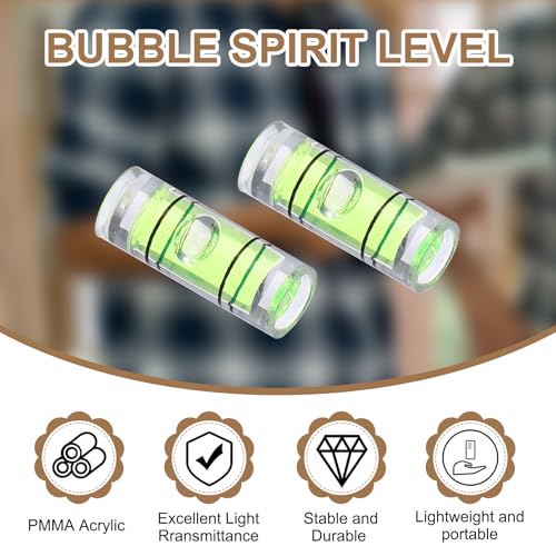 HARFINGTON 12pcs Mini Cylindrical Bubble Spirit Level Vials 4.5x12mm - size: 4.5x12mm