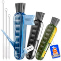 Holikme 6 Pack 4 in 1 Cup Lid Cleaning Brush 3 Straws Bottle Brush,Black - color: Navy & Black & Olive