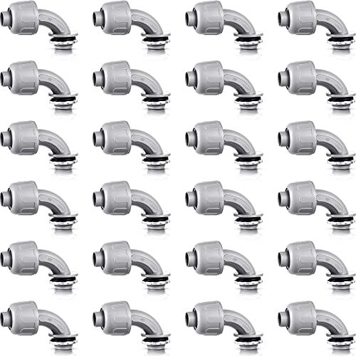 Bbto 24 Pcs 1/2 Inch Liquid Tight Connector 90 Degree PVC Elbow - size: 1/2 Inch
