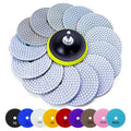 16PCS Wet Dry Diamond Polishing Pad Kit, 4 Inch Diamond Sanding Pad 30-6000 Grit with 5/8''-11 Thread Backer Plate for Concrete Marble Quartz Granite Countertop Stone & Tile Polishing - size: 4 Inch 30-6000 Grit
