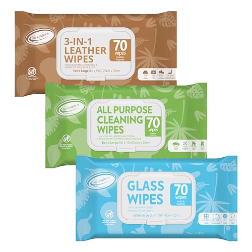 Air Jungles Car Interior Cleaning Wipes Set 210 Count, XL 8" x 10" - size: 210 Count (Pack of 1)