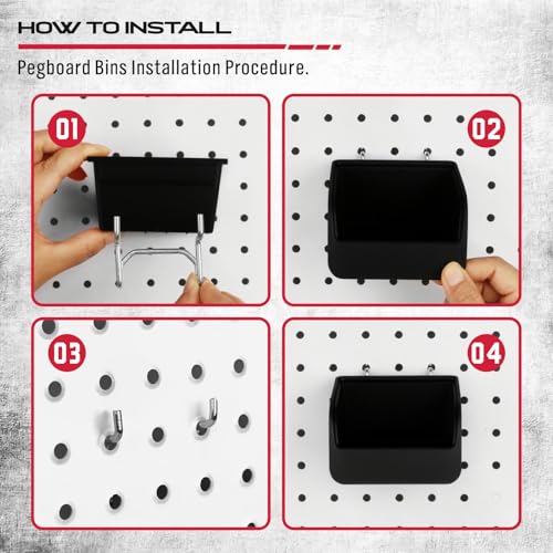 Ultimate 121-Piece Pegboard Hooks Set, Pegboard Accessories with Metal Hooks, Durable Peg Board Organizer Accessories, Pegboard Bins, Peg Board Tool Utility Hooks - color: 121 pcs -Black