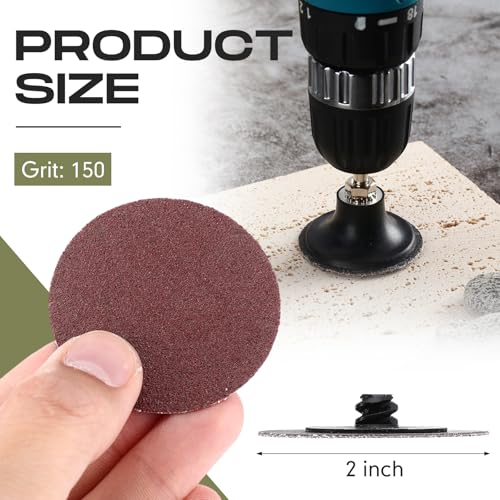 Newwiee 150 Pieces 2 Inch Sanding Discs 150 Grit Discs Die Grinder Sanding Disc for Surface Prep Strip Grind Polish Finish Burr Rust Paint Removal Red - style: 150 Grit