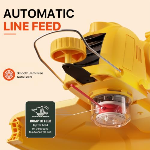 ALSO GO 21V Cordless String Trimmer,2.5Ah Battery Powered with Fast Charger - color: Yellow