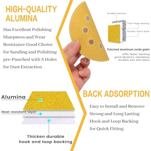 110PCS 5 Inch Sanding Discs Random Orbit Sander Premium Sandpaper - style: Advanced Aluminum Oxide