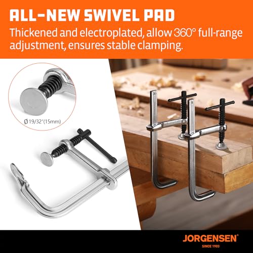Jorgensen 6-Inch Light-Duty Drop Forged Steel Bar Clamps, 2-Pack - size: 6 Inch