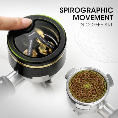 Aieve 54mm Spirographic WDT Tool Espresso, Metal Espresso Distribution Tool - color: Gold-Black