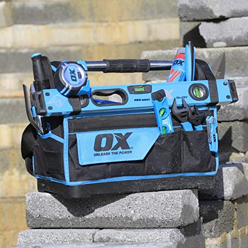 OX P262618 Pro Open Tool Tote, Black/Blue, 18-Inch