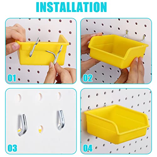 Yookeer 20 Pcs Pegboard Bins and Cups Accessories with Hooks, Mixed Color - color: Mixed Color