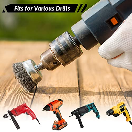 Double Elite Wire Brush for Drill Set 21 Pcs, Abrasive Wire Wheel for Drill 1/4 Inch Hex Shank, Drill Wire Brush Coarse Crimped Carbon Steel, Wire Brush Drill Attachments - style: mixed, 1/4" hex shank