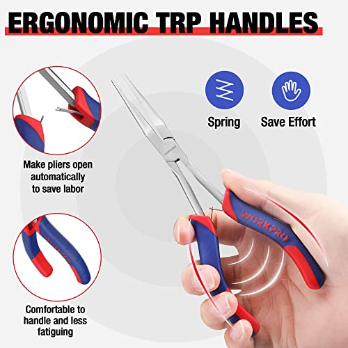 WORKPRO 7" Needle Nose Pliers, Smooth Jaws