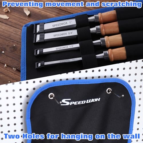 SPEEDWOX 4 Piece Wood Chisel Sets Professional Wood Chisel Set for Woodworking Tools Set Wood Tools Chisel Set Woodworking Wood Chisels for Woodworking 1/4"(6 mm), 1/2"(13 mm), 3/4"(19 mm), 1"(25 mm)