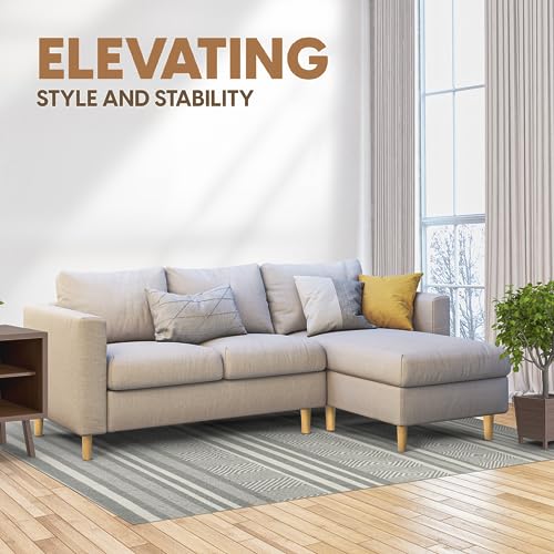 Yes4All 8 Inches Round Natural Solid Wood Furniture Legs Set of 4, Heavy Duty 800 Lbs Capacity Furniture Legs with Leveler, Replacement Legs for Furniture, Couch, Sofa, Dresser, Ottoman - color: Round Natural, size: 8 inch