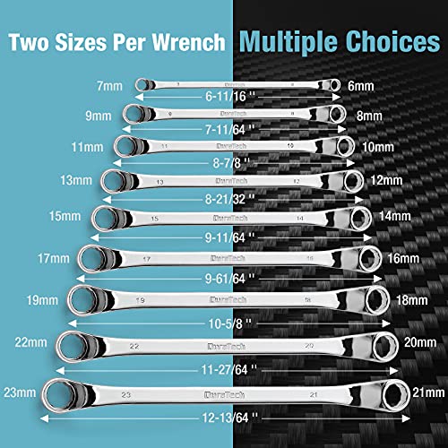 DURATECH 9-Piece Offset Box Wrench Set, Metric, 6mm-23mm - color: Silver, size: 6mm to 23mm