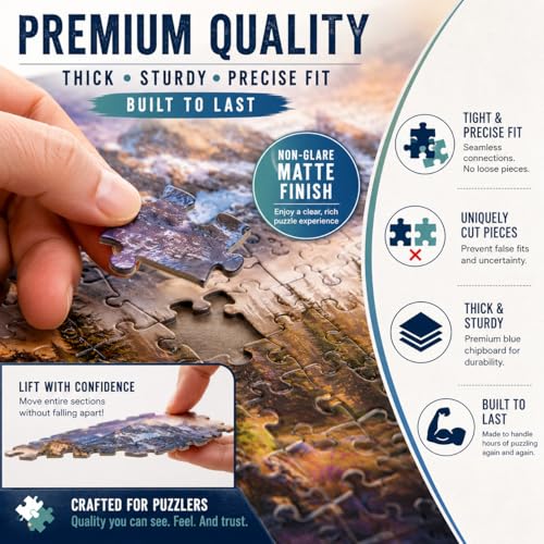 Adult Jigsaw Puzzle Foggy Mountain 1000 Piece - color: Misty Morning