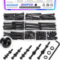 mxuteuk M5 Screws Assortment Set,M5 x 30/35/40/45/50mm Button Head Socket Cap Metric Screws Bolts Nuts Kit,10.9 Grade Alloy Steel M5 Bolts with Hex Wrench (200PCS) - size: 200PCS M5 x 30/35/40/45/50mm
