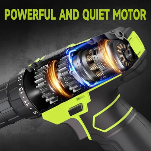 PULITUO 12V Green Cordless Drill Set Power Drill Kit with Battery and Charger,electric drill home improvement,3/8-Inch Keyless Chuck,Built-in LED,21+1 Torque Setting - style: 12v Drill (Green)