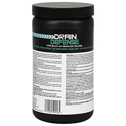 Zep Drain Defense Enzymatic Drain Cleaner Powder - 18 Ounces - ZDC16 - Safe for Pipes and Septic Systems, Pack of 1, white