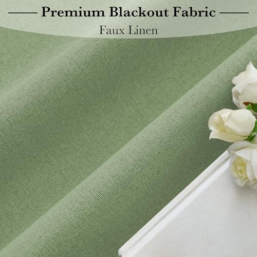 RYB HOME 100% Blackout Classroom Door Window Cover, Sidelight Curtains - color: Sage Green, size: 12"W x 40"L (Pack of 1)